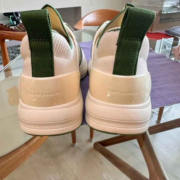 Tory Burch White and Green Athletic Shoes - Picture 3 of 9